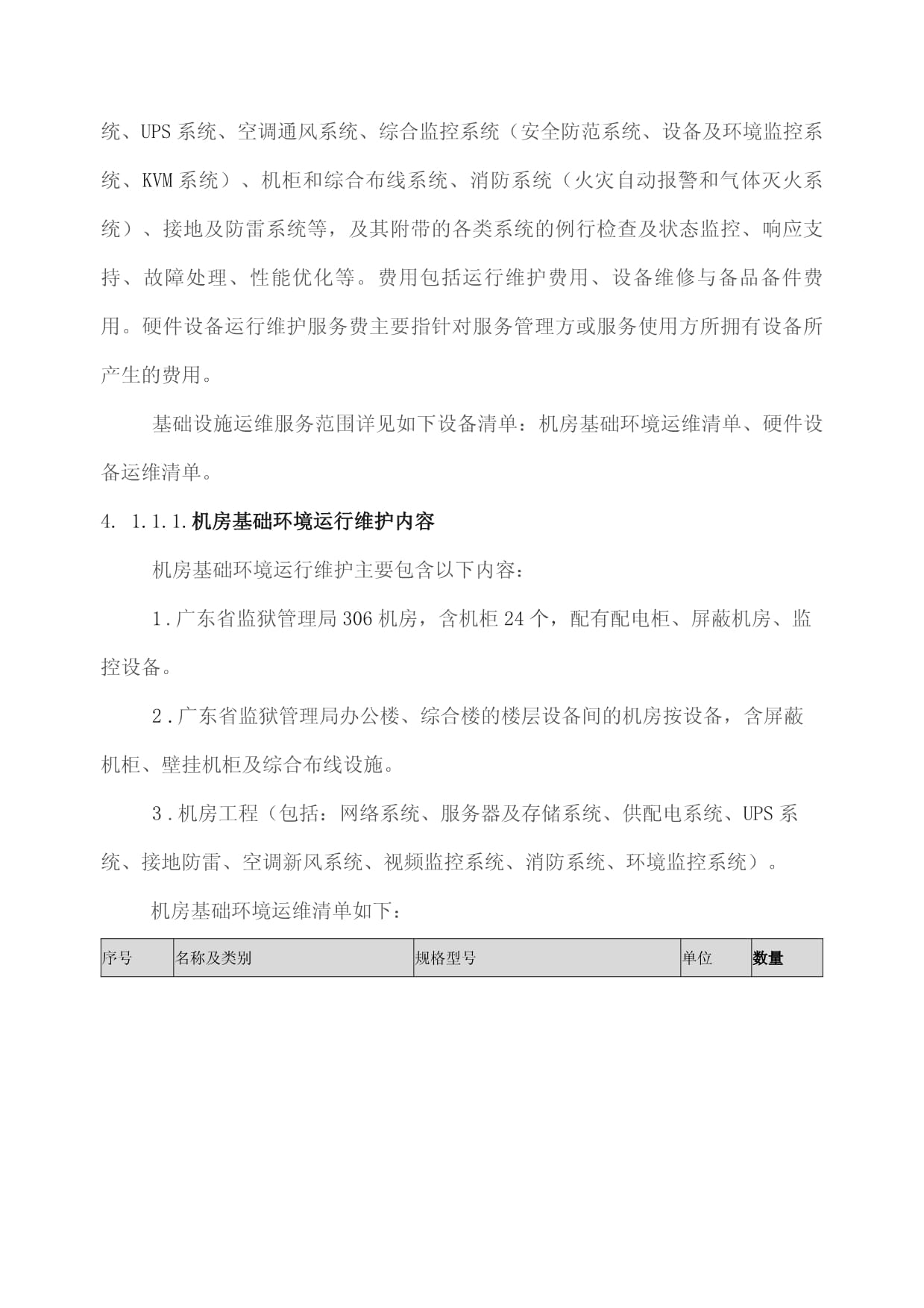 省監獄局局機關政務信息化運維(2022年)項目采購需求 信息系統運行維護服務